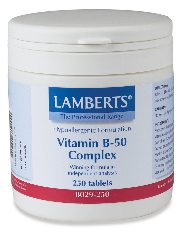 Vitamin B-50 KOMPLEX kosttillskott (250 tabletter)