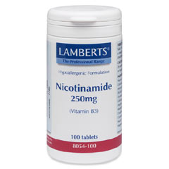 NIACIN som nikotinamid (vitamin B3) 250mg (100 tabletter)