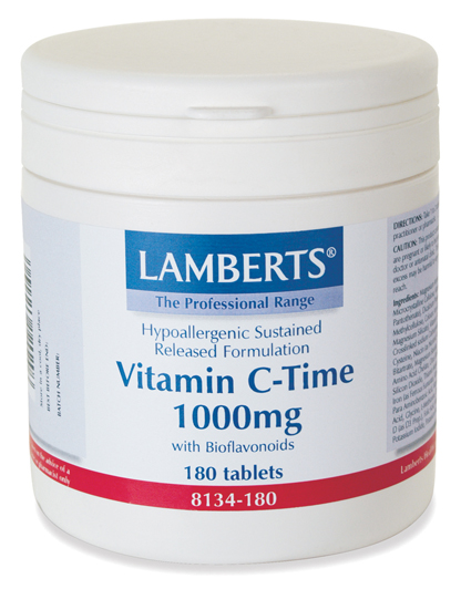 VITAMIN C 1000mg – LÅNGSAM UTSÖNDRING (180 tabletter)