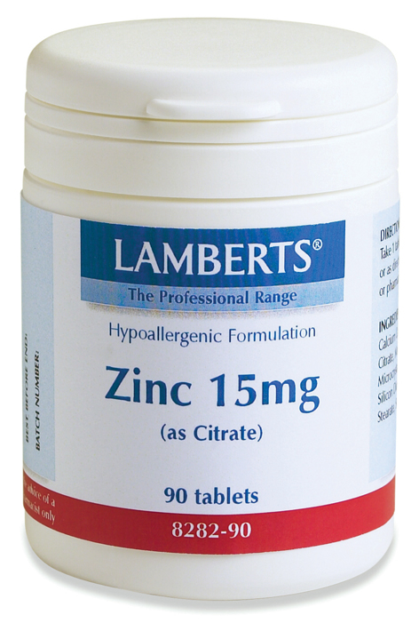 ZINKTABLETTER 15mg (som zinkcitrat) (90 tabletter) – för zinkbrist