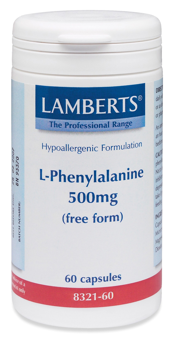 L-fenylalanin 500mg (tyrosin föregångare) (60 kapslar)