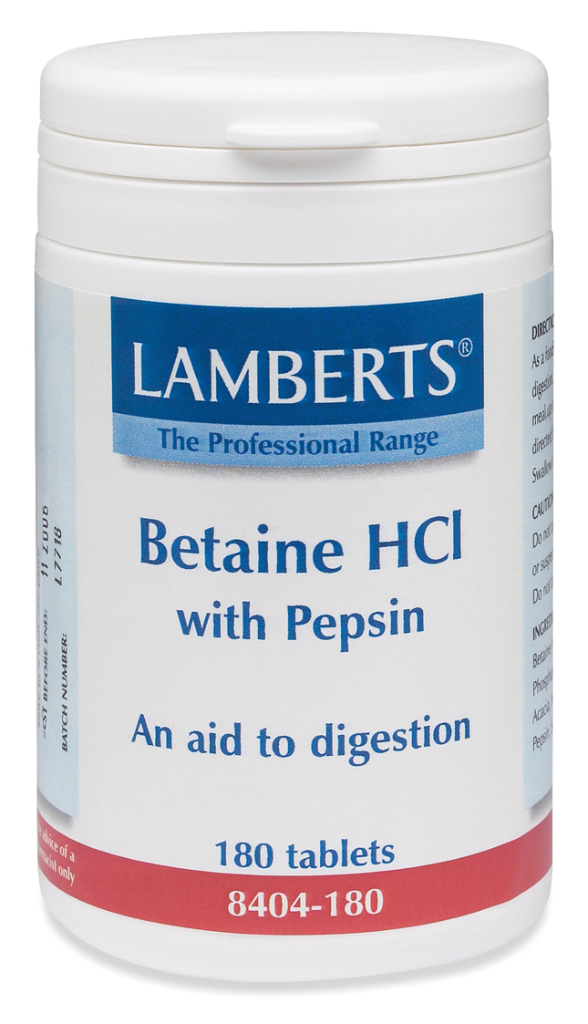 Betainhydroklorid  Hcl 324mg / PEPSIN 5 mg (180 tabletter)