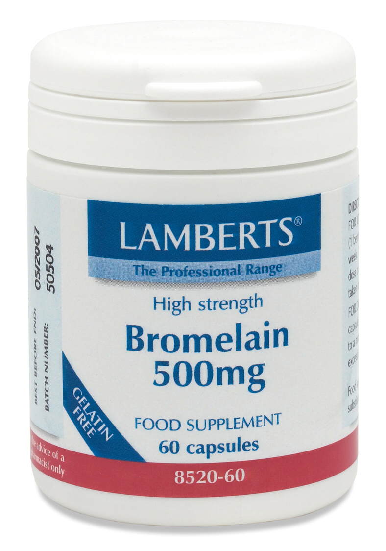Bromelain 500mg (ananas proteolytiska proteas enzymer gdu) kosttillskott (60 tabletter)