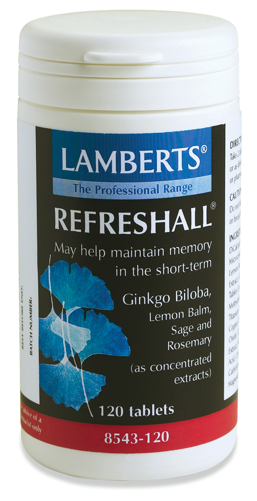 REFRESHALL (Ginko biloba extrakt för med citronmeliss, salvia och rosmarin) (120 tabletter)