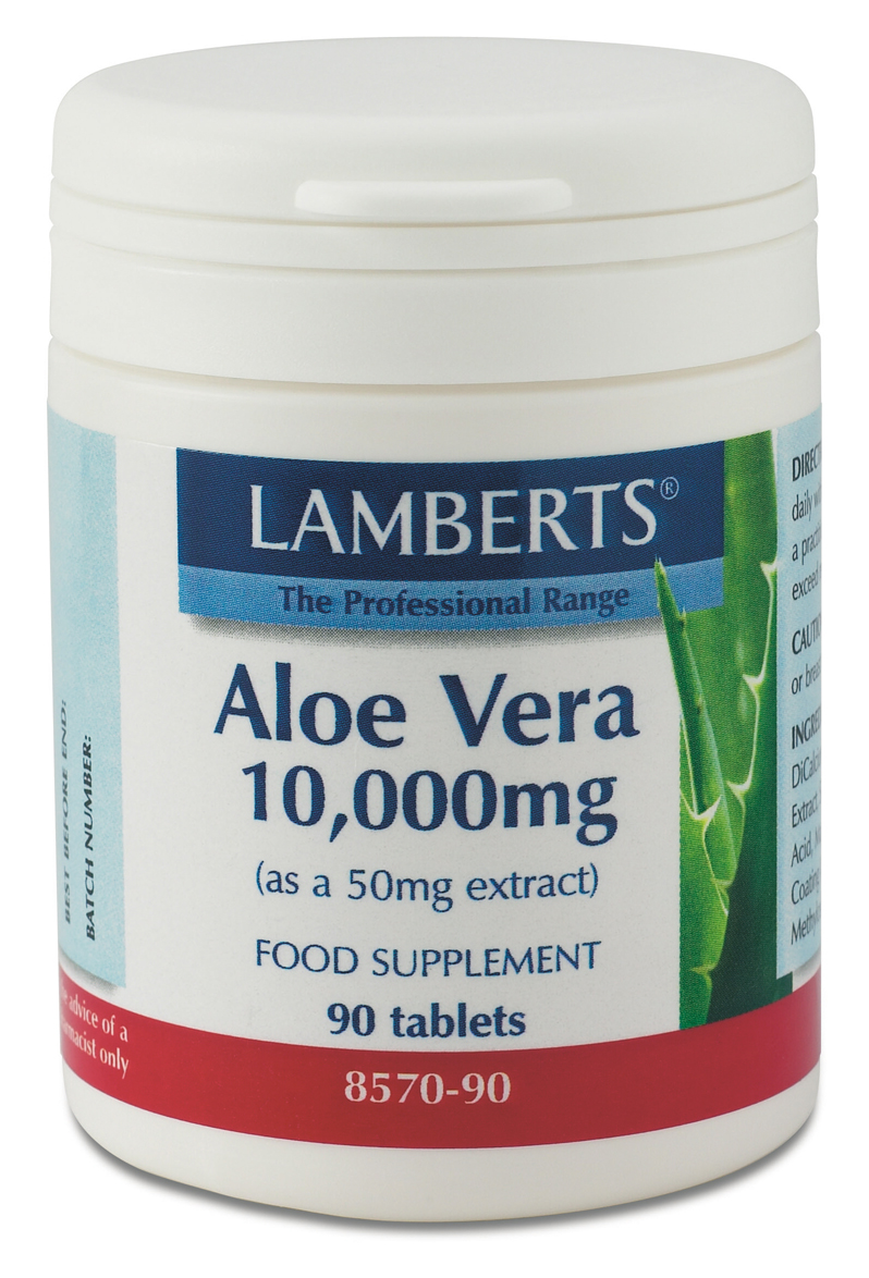 Aloe Vera 10000 mg tabletter (aloevera blad extrakt koncentrerat kosttillskott) (90 tabletter)