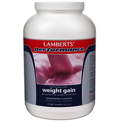 Lamberts Weight Gainer pulver 1816g – jordgubbssmak (viktökningspulver – Viktökning – vikthöjare)